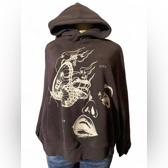 PacSun Dark Gray Artistic Hoodie - Picture 5 of 7